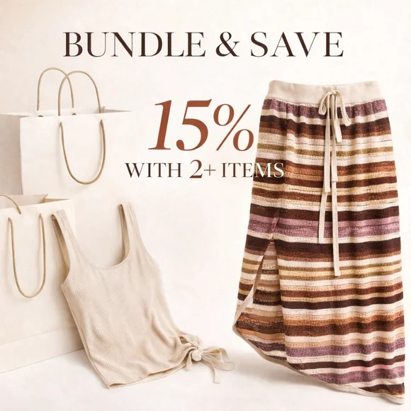 Maeve Anthropologie Knit Wrap Midi Skirt Striped Tie Waist Boho NWT - Picture 6 of 6